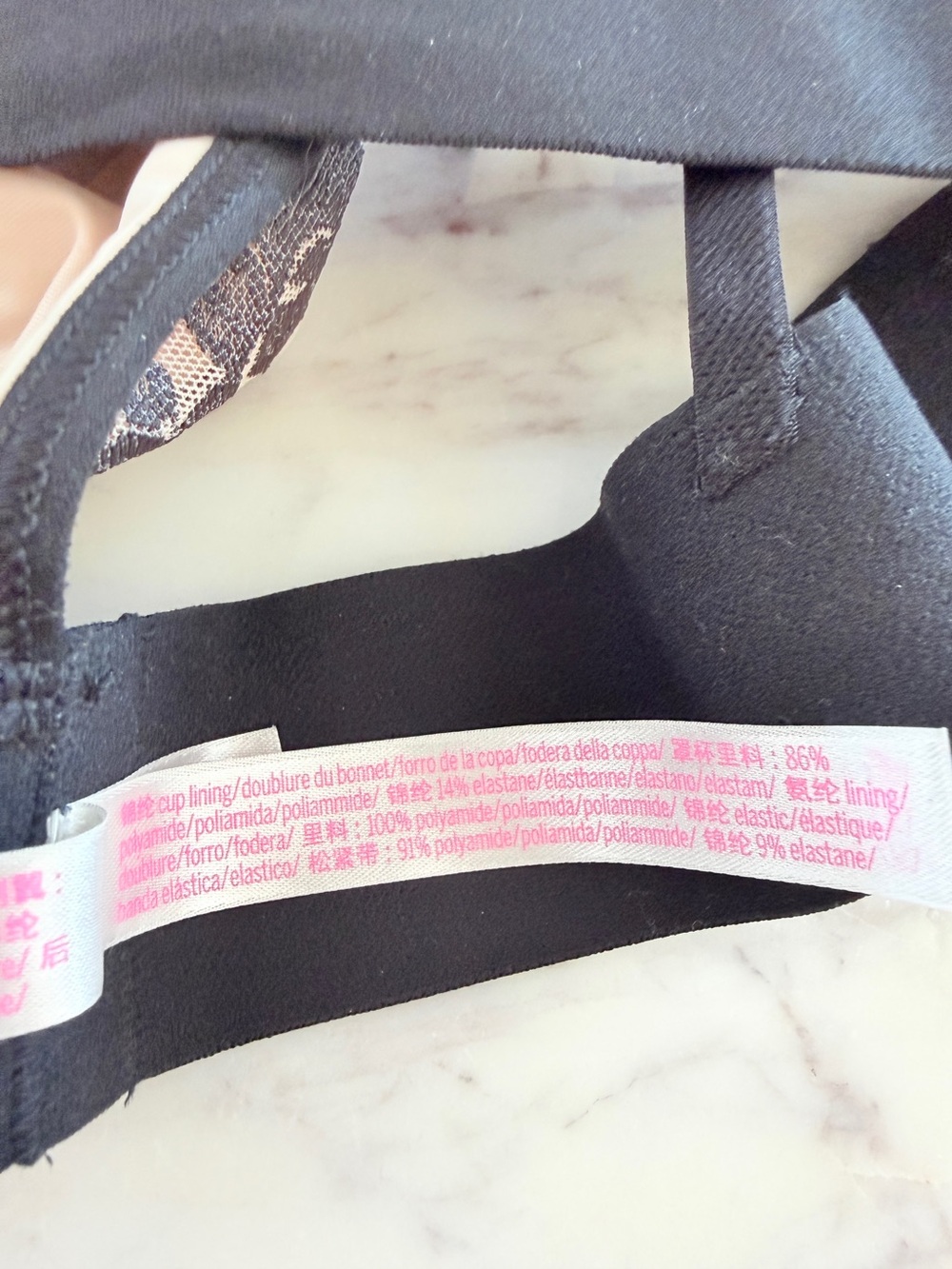 🖤 Victoria’s Secret PINK Black Lace Triangle Bralette Floral Lace Bra Nude Small - Picture 12 of 12